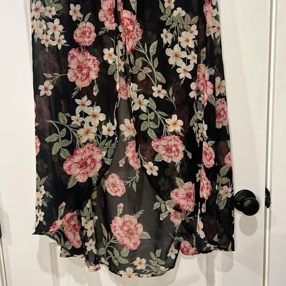 BLACK FLORAL FULL LENGTH KIMONO - Picture 4 of 5